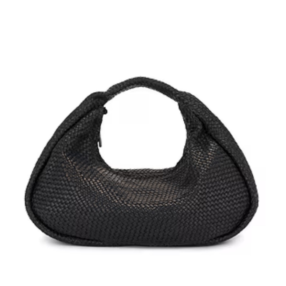 St Agni Black Woven Bon Bon Bag